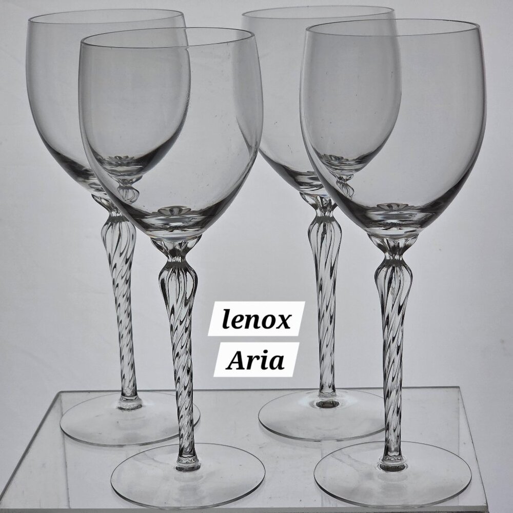 Lenox Crystal Aria goblets 4 pieces signed